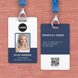 Crachá Logotipo do Código QR da Foto ID do Funcionário da