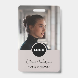 Crachá Logotipo do ID de Foto do Funcionário do Hotel Nom