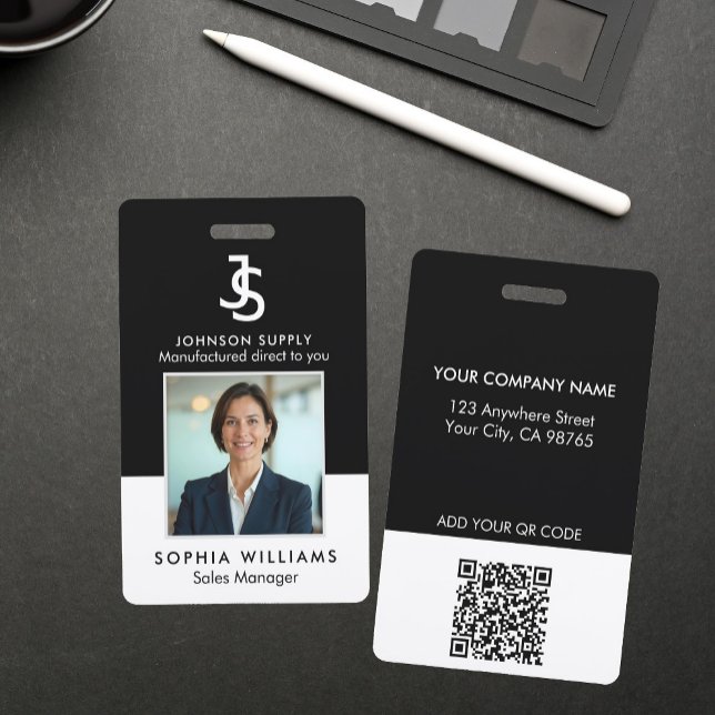 Crachá Logotipo do Monograma da Empresa Personalizada par (Criador carregado)