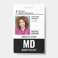 Logotipo do selo da foto do ID do médico hospitali