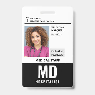 Crachá Logotipo do selo da foto do ID do médico hospitali