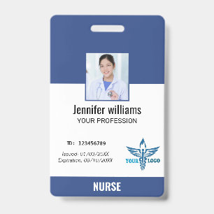 Crachá Logotipo e ID de foto personalizados do funcionári