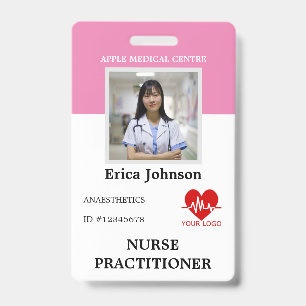Crachá Logotipo e ID de Fotografia do funcionário médico 