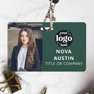 Crachá Logotipo Empresarial de ID de Foto de Funcionário 
