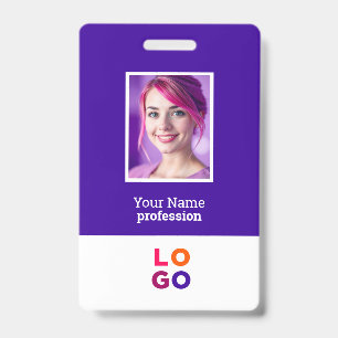 Crachá Logotipo Empresarial, Foto, Código Qr, Identificaç