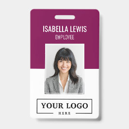 Crachá Logotipo Empresarial Personalizado Básico Berry Fo