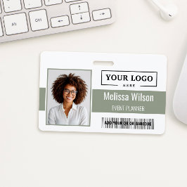 Crachá Logotipo Empresarial Personalizado Código de Barra