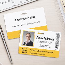 Crachá Logotipo Empresarial Personalizado Código de Barra