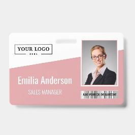 Crachá Logotipo Empresarial Personalizado Código de Barra