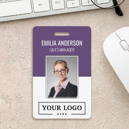 Crachá Logotipo Empresarial Personalizado Foto Básica de 