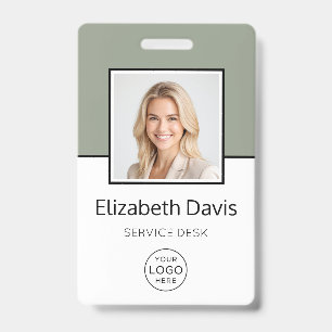 Crachá Logotipo Empresarial Personalizado Foto Básica do 