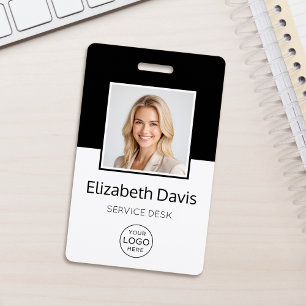 Crachá Logotipo Empresarial Personalizado Foto Básica do 