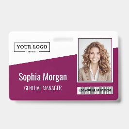 Crachá Logotipo Empresarial Personalizado Foto Funcionári