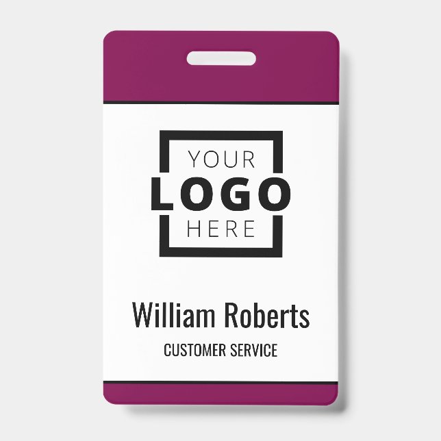 Crachá Logotipo Empresarial Personalizado Funcionário Bás (Frente)