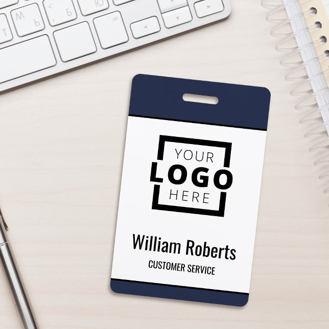 Crachá Logotipo Empresarial Personalizado Funcionário Bás (Criador carregado)