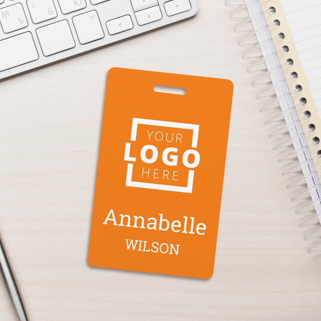 Crachá Logotipo Empresarial Personalizado Nome do Funcion (Criador carregado)