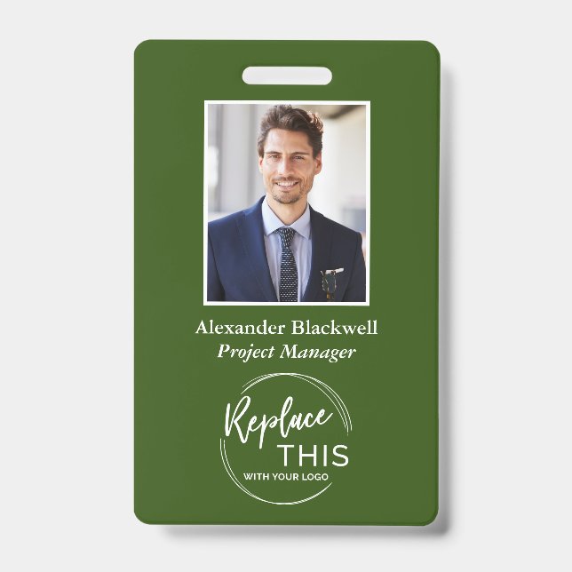 Crachá Logotipo Empresarial Personalizado Tiro na Cabeça  (Frente)