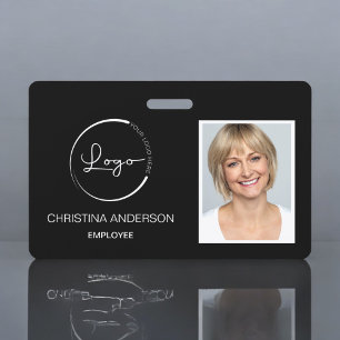 Crachá Logotipo Foto Nome Funcionário Personalizado Traba