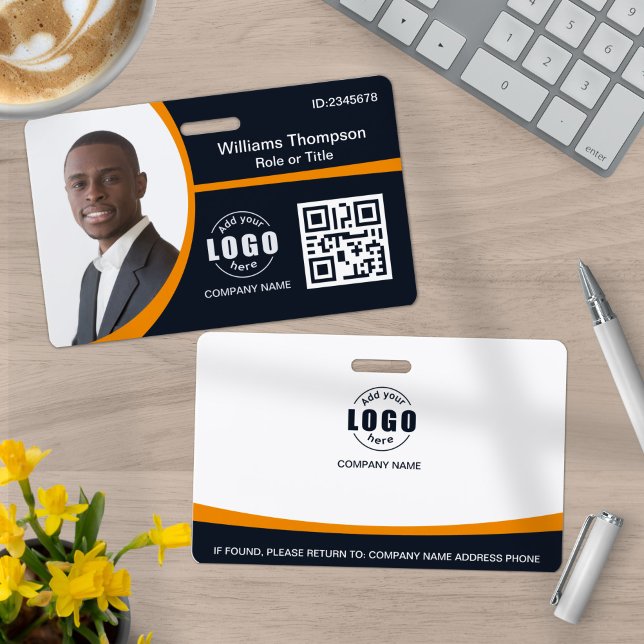 Crachá Logotipo Fotográfico Personalizado Código QR Funci (Criador carregado)