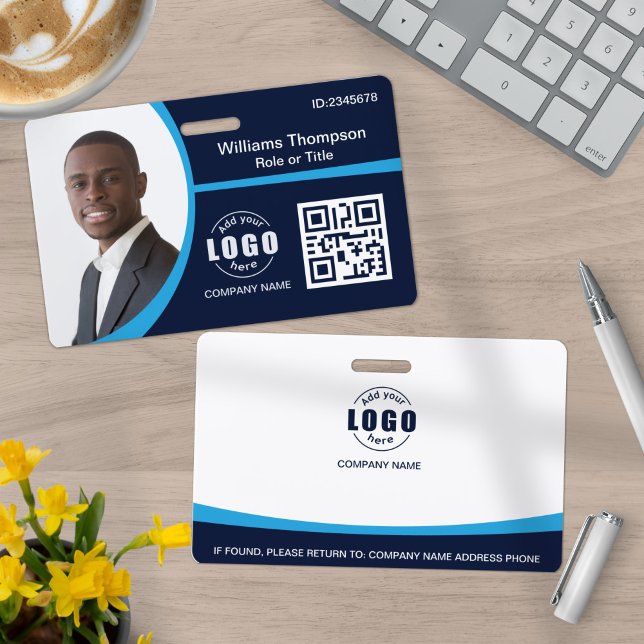 Crachá Logotipo Fotográfico Personalizado Código QR Funci (Criador carregado)