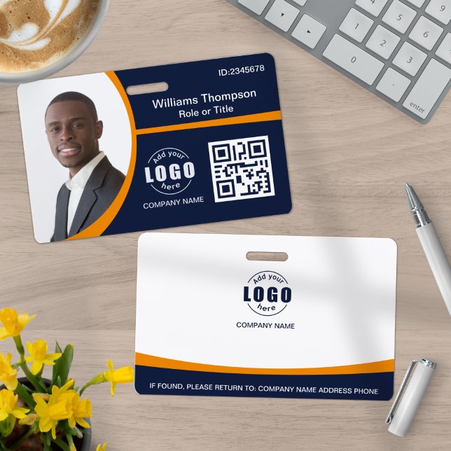 Crachá Logotipo Fotográfico Personalizado Código QR Funci (Criador carregado)