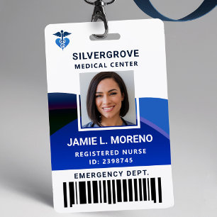Crachá Logotipo Médico Clínica Hospital Azul Foto Enferme