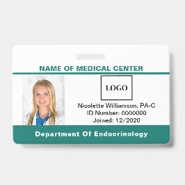 Crachá Logotipo Médico Funcionário Personalizado Identifi