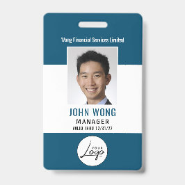 Crachá Logotipo Moderno de Empresa Foto do Funcionário