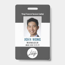 Crachá Logotipo Moderno de Negócios Foto do Funcionário