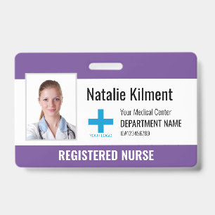 Crachá Logotipo Nome Foto Funcionário Hospital Roxo Viole