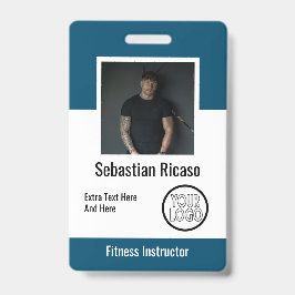 Crachá Logotipo Personalizado Branco Azul Personalizado p