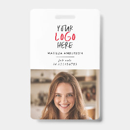 Crachá Logotipo Personalizado Código QR de Funcionário Em