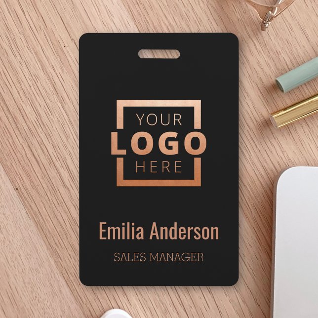 Crachá Logotipo Personalizado da Empresa Cobre Código de  (Criador carregado)
