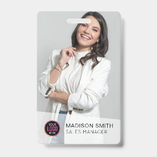 Crachá Logotipo Personalizado da Empresa Código de Barras