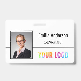 Crachá Logotipo Personalizado da Empresa Código de Barras