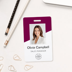 Crachá Logotipo personalizado da empresa Foto do funcioná