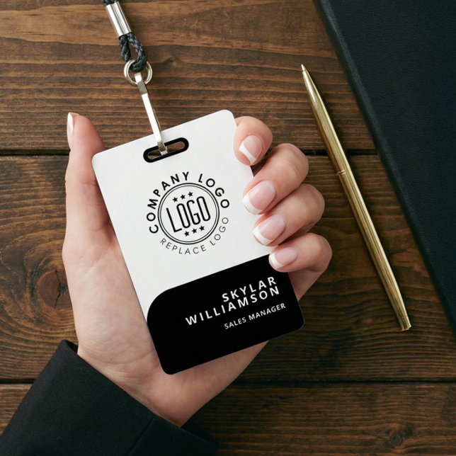 Crachá Logotipo Personalizado da Empresa Nome do Funcioná (Personalized Business Logo Employee Name Staff Tag Badge)