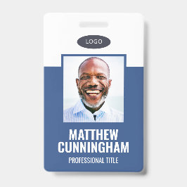 Crachá Logotipo Personalizado de Cor Simples Nome do Func