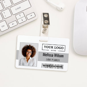 Crachá Logotipo Personalizado de Empresa Código de Barras
