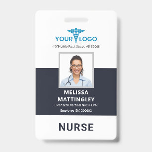 Crachá Logotipo personalizado do hospital e ID de foto do