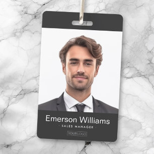 Crachá Logotipo personalizado e id do nome do funcionári