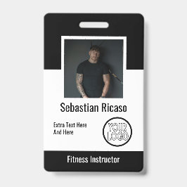 Crachá Logotipo Personalizado Empresa Branco Preto Person