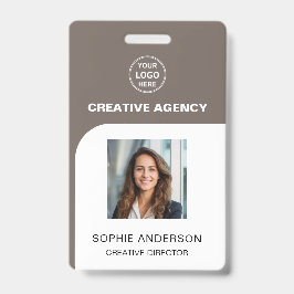 Crachá Logotipo Personalizado Foto Código de Barra Nome d