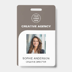 Crachá Logotipo Personalizado Foto Código de Barra Nome d