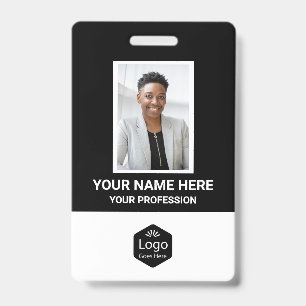 Crachá Logotipo personalizado Foto personalizada preto pr