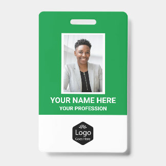 Crachá Logotipo Personalizado - Foto Personalizada Verde