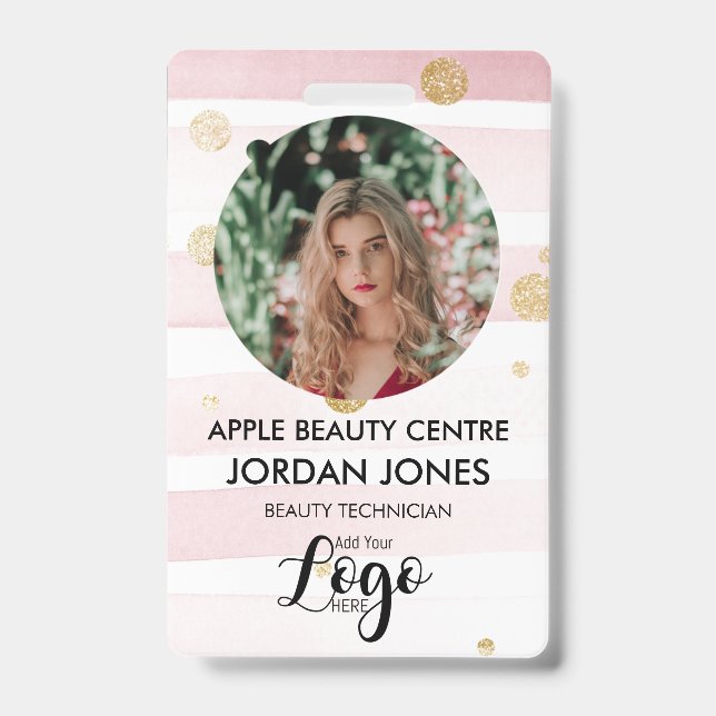 Crachá logotipo personalizado funcionarios comercial Foto (Frente)