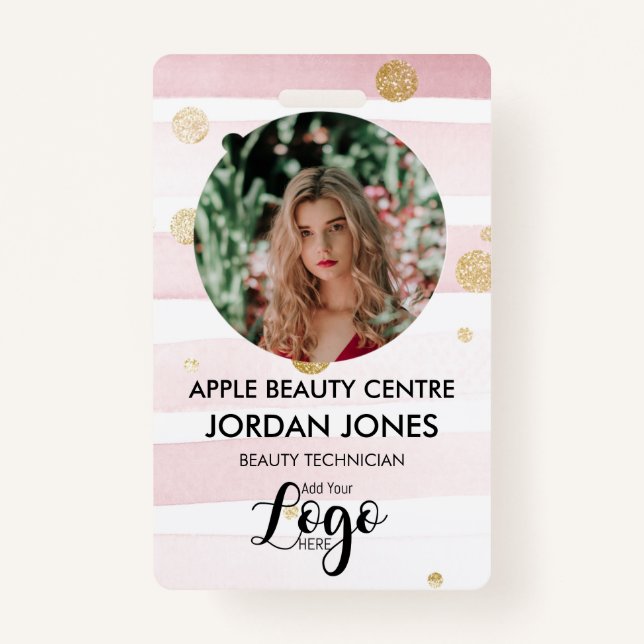 Crachá logotipo personalizado funcionarios comercial Foto (Frente)