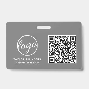 Crachá Logotipo personalizado Funcionarios QR Código do