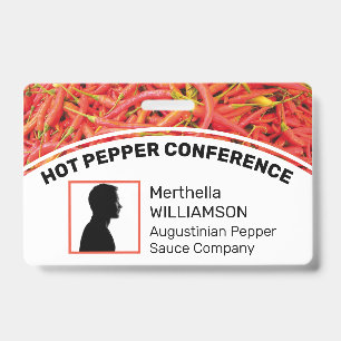 Crachá Logotipo Personalizado ID de Foto Delegar PEPPERS